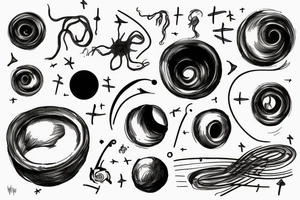 Black hole leading to a bowl of spaghetti tattoo idea
