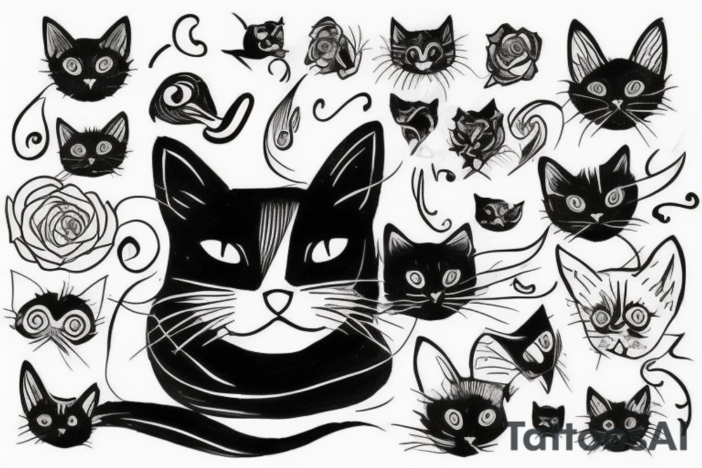 Black cat tattoo idea