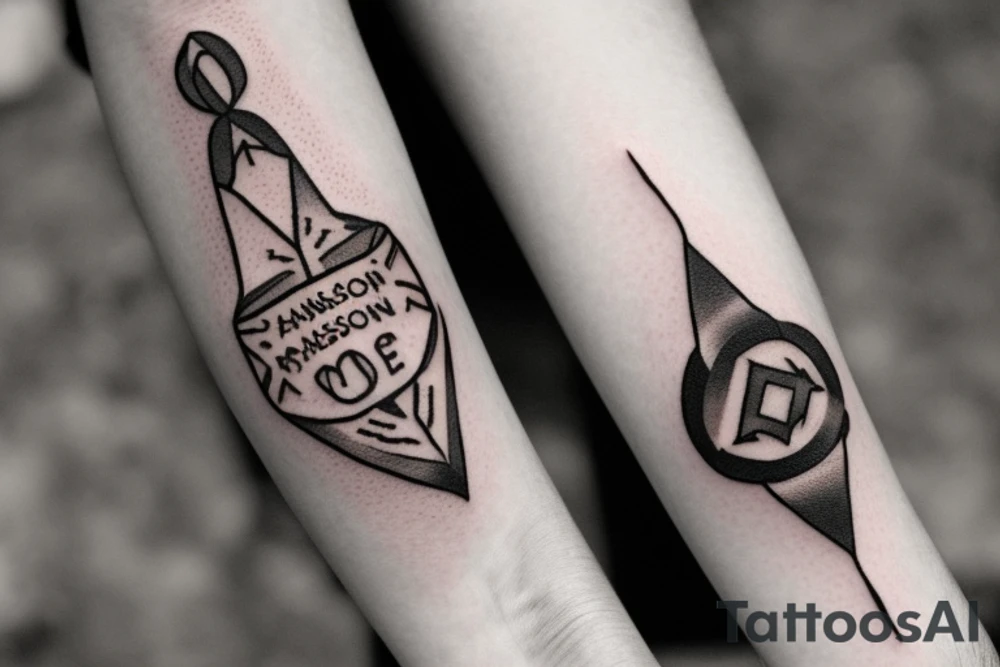 'everything happens for a reason' in ring/circular style around the forearm that also incorporates an arrow with a cancer ribbon arrowhead, a tulip and a star of david. I envision the letters of the quote to be approximately 1-2cm tall tattoo idea