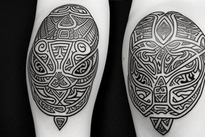 a morepork outline with some traditional maori design tattoo idea