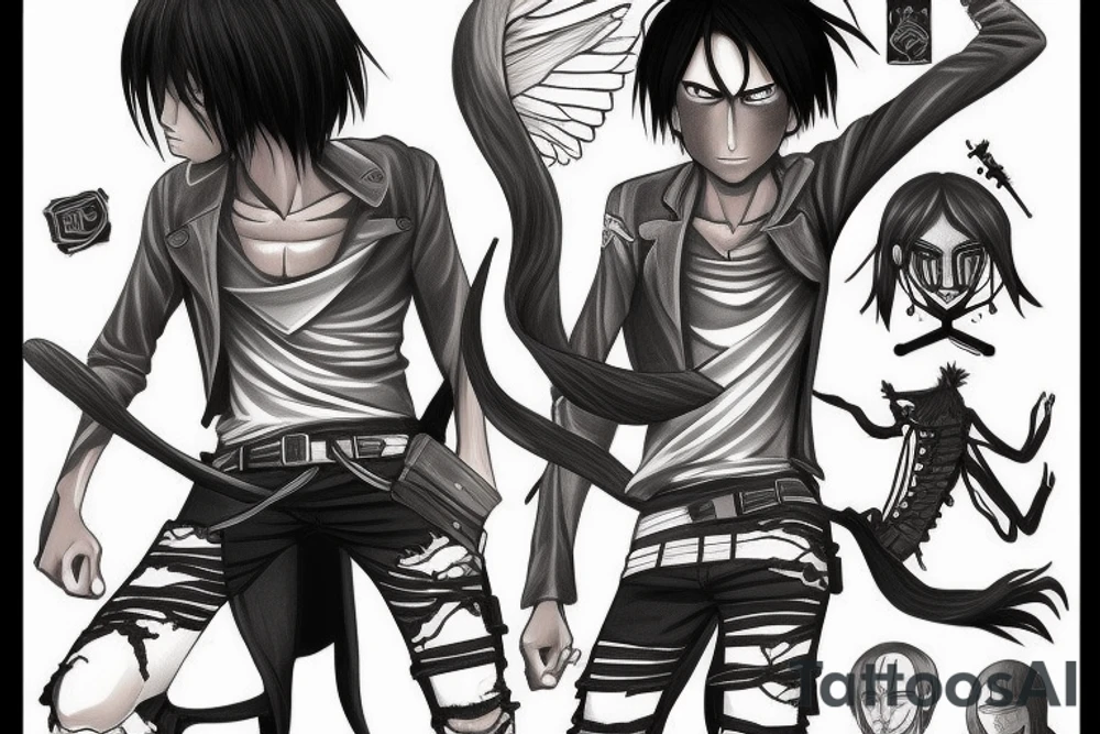 eren yaeger, attack on titan, tattoo idea