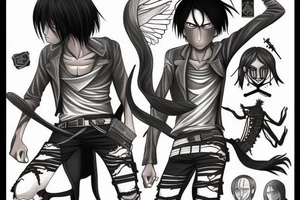 eren yaeger, attack on titan, tattoo idea