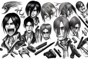 eren yaeger, attack on titan, tattoo idea