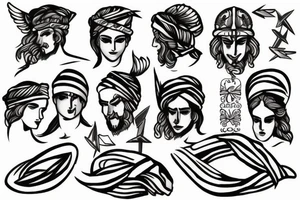Greek god with bandana tattoo idea