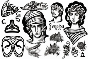 Greek god with bandana tattoo idea