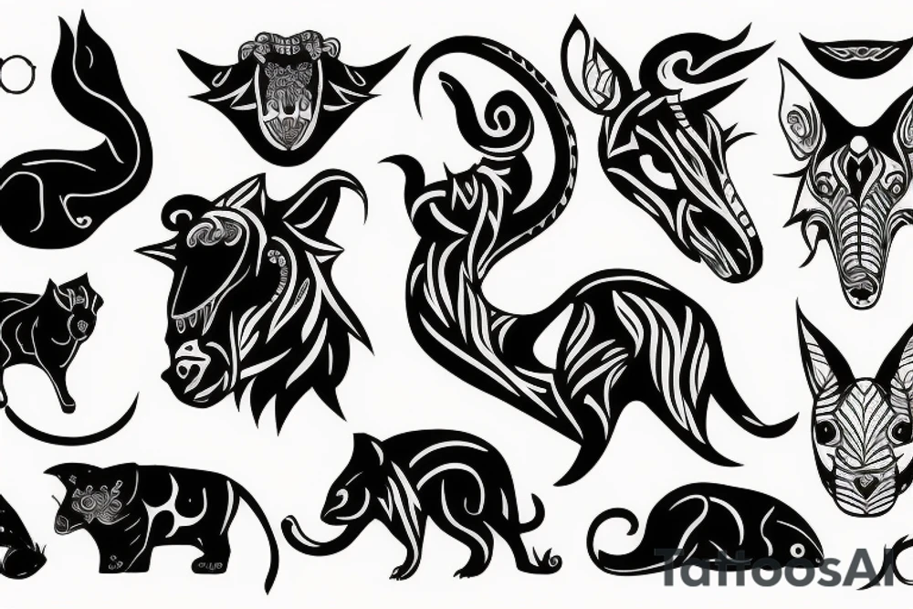 Dark, simple, animal, teed tattoo idea