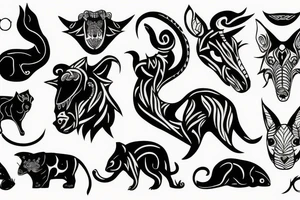 Dark, simple, animal, teed tattoo idea