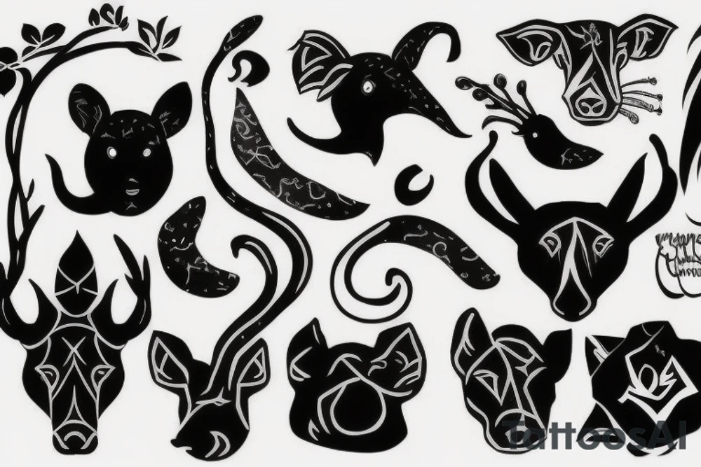 Dark, simple, animal, teed tattoo idea