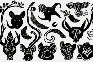 Dark, simple, animal, teed tattoo idea