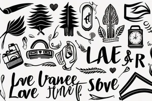 Teed name, simple, love, travel tattoo idea