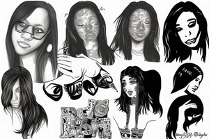 yung simmie, girl version tattoo idea
