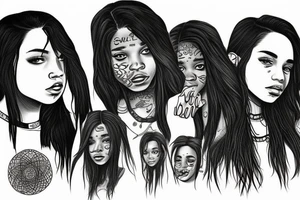 yung simmie, girl version tattoo idea