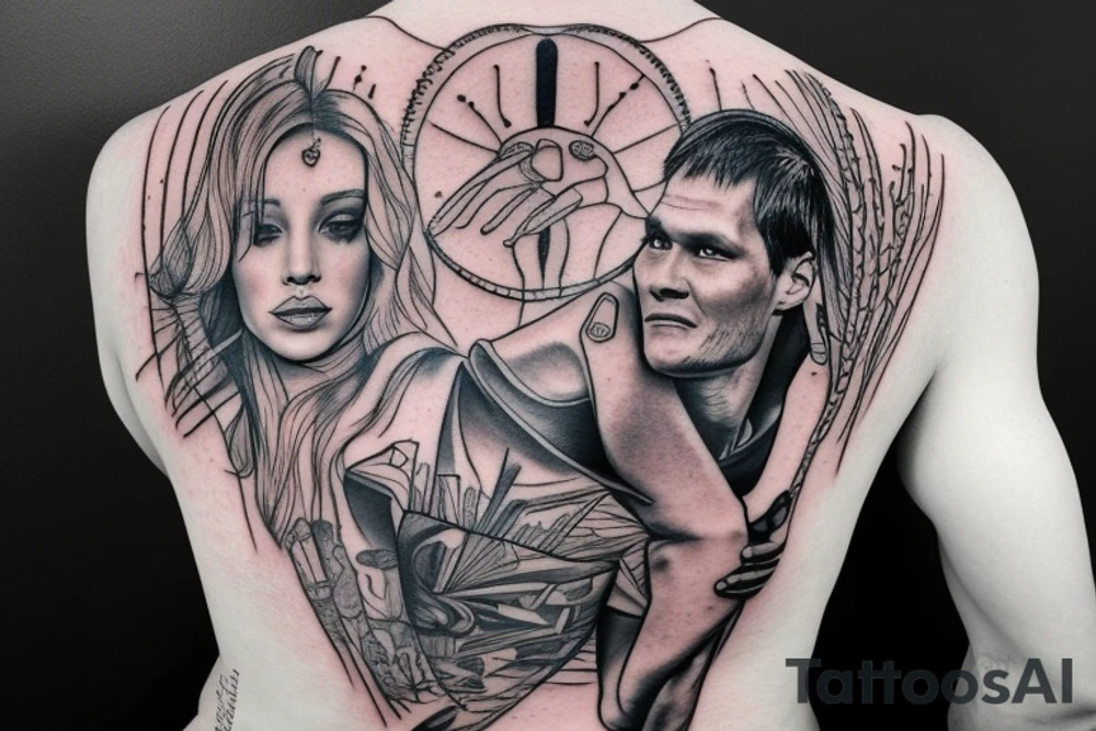tom brady wearing a dress tattoo idea