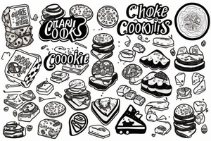 shaq eating cookie tattoo idea