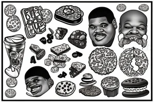 shaq eating cookie tattoo idea