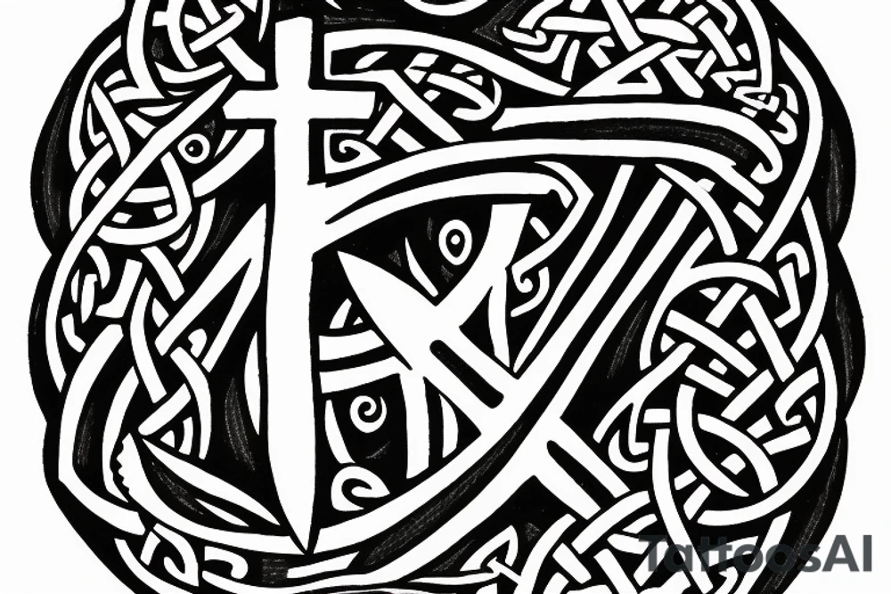 Anchor with celtic cross tattoo idea