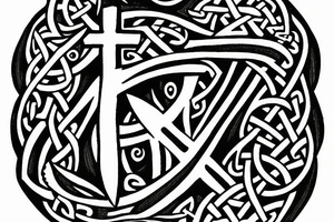 Anchor with celtic cross tattoo idea