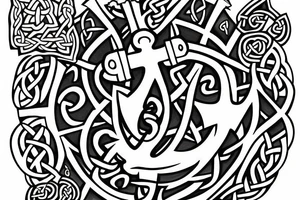Anchor with celtic cross tattoo idea