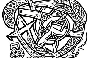 Anchor with celtic cross tattoo idea