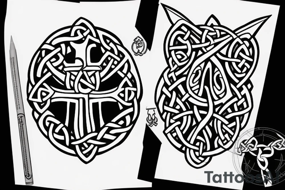 Anchor with celtic cross tattoo idea