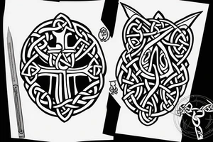 Anchor with celtic cross tattoo idea