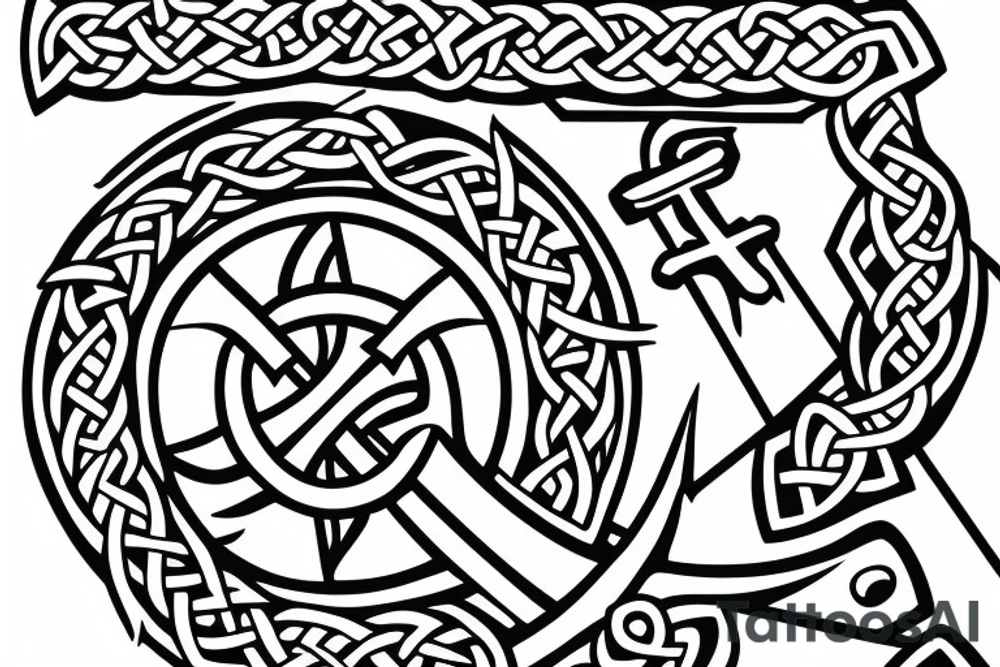 Anchor with celtic cross tattoo idea