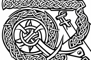 Anchor with celtic cross tattoo idea