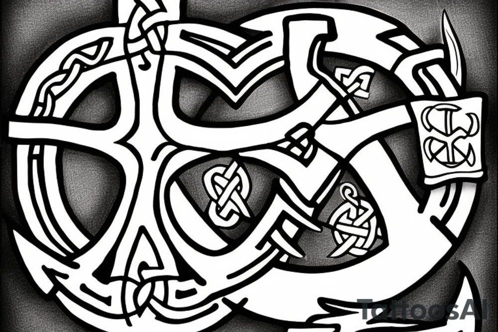 Anchor with celtic cross tattoo idea