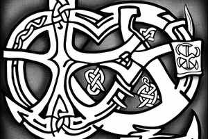 Anchor with celtic cross tattoo idea