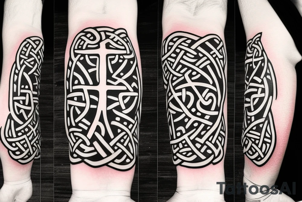 Anchor with celtic cross tattoo idea