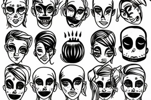 Happy sad face tattoo idea