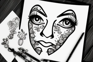 Happy sad face tattoo idea