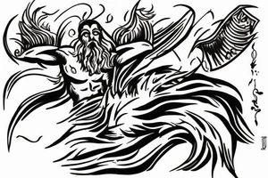greek god killing enemy, lightning storm tattoo idea