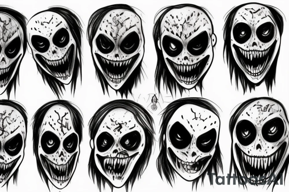 scary, demonic presence, slenderman tattoo idea