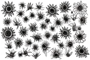 African contine daisys tattoo idea