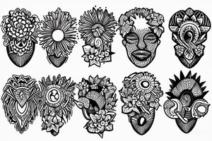 African contine daisys tattoo idea