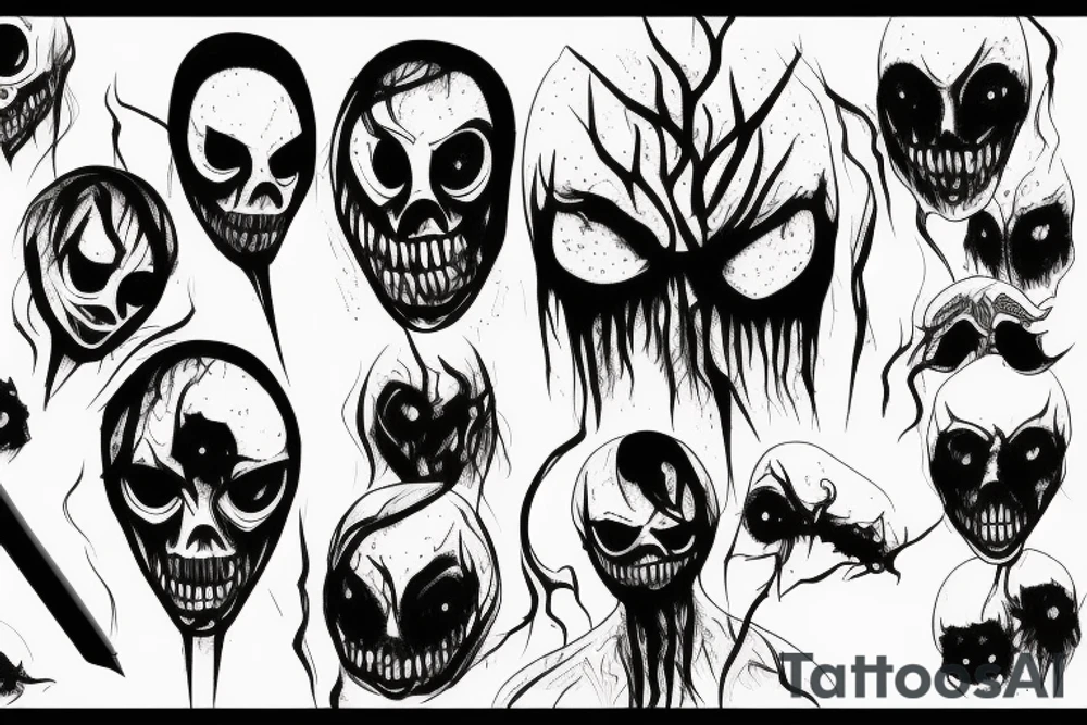 demonic presence, slenderman, blood tattoo idea