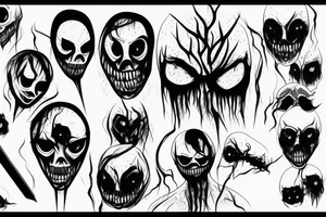 demonic presence, slenderman, blood tattoo idea