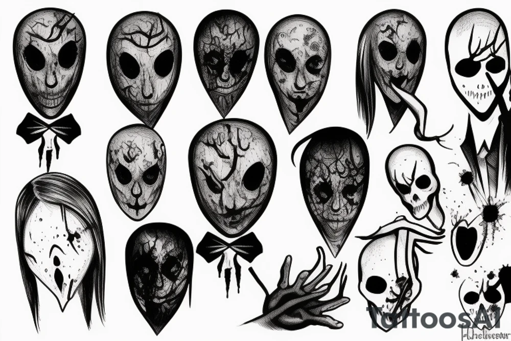 murder, slenderman, blood tattoo idea