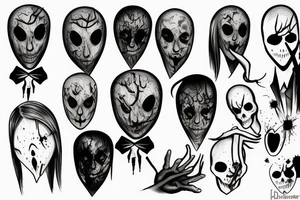 murder, slenderman, blood tattoo idea