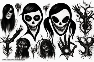 murder, slenderman, blood tattoo idea