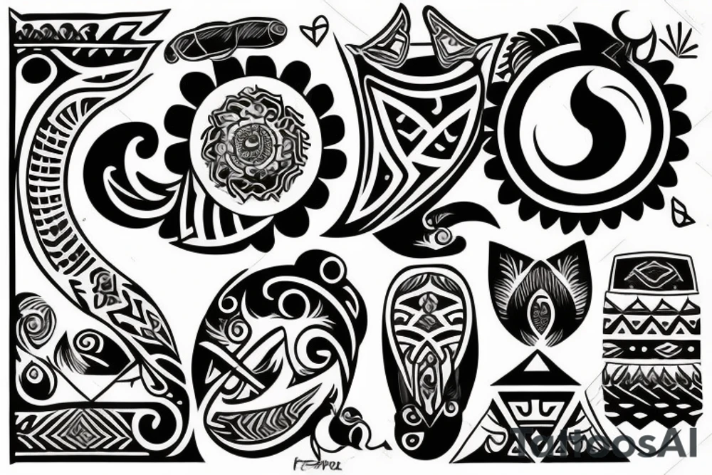 sunset tribal tattoo idea