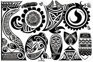 sunset tribal tattoo idea