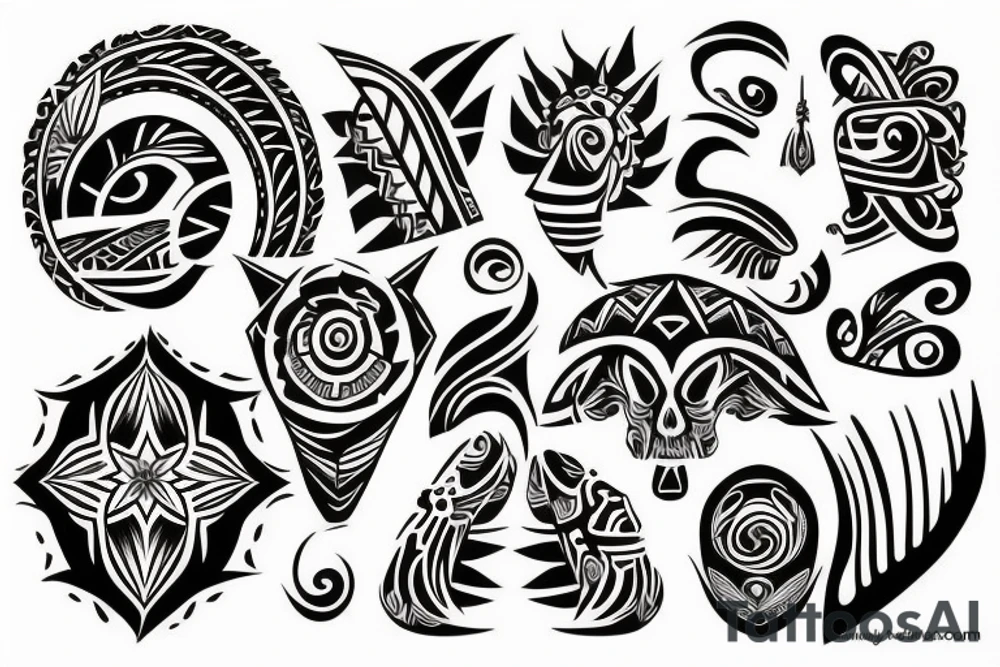 sunset tribal tattoo idea
