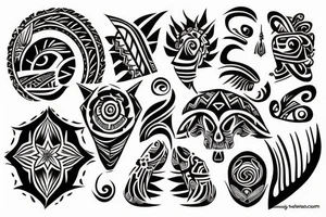 sunset tribal tattoo idea