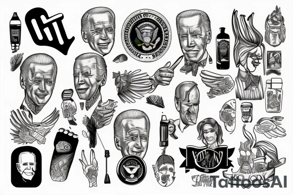 Joe biden, corona virus tattoo idea