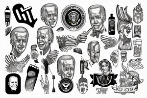 Joe biden, corona virus tattoo idea