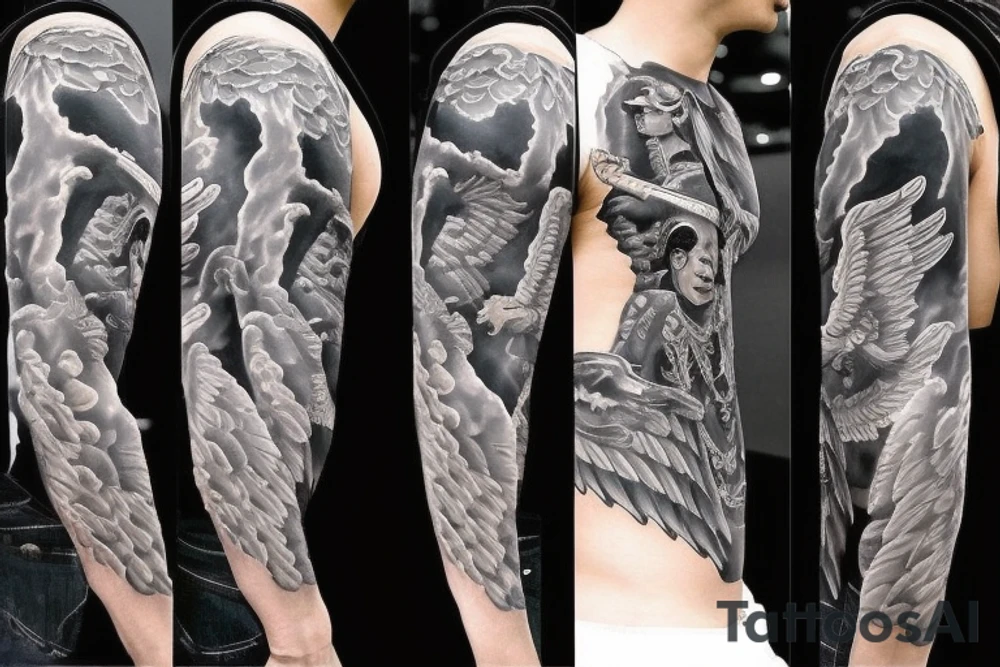barrack obama with wings, fighting donald trump asian tattoo idea