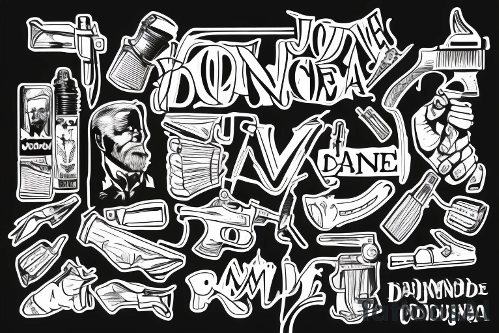 Joe biden, codeïne, marijuana, guns tattoo idea