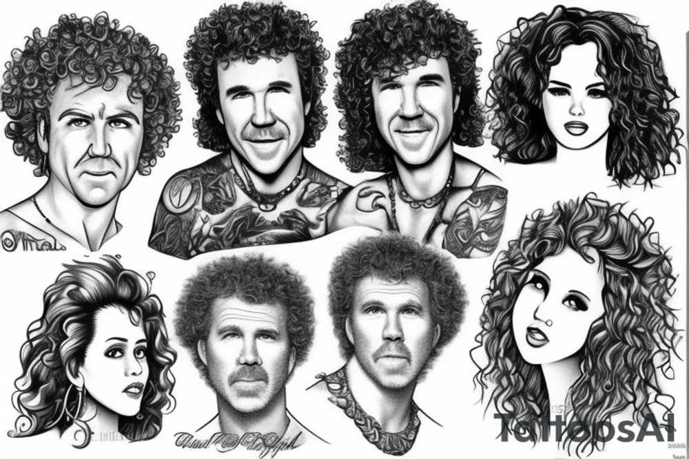 will ferrel, curly hair, sexy tattoo idea